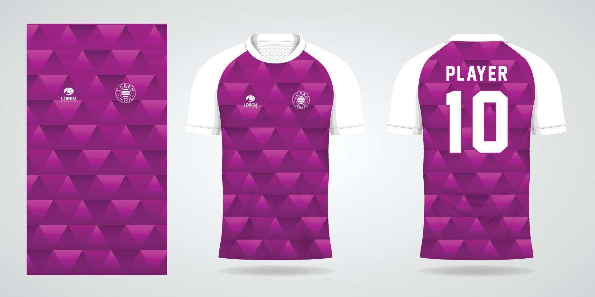 purple sports shirt jersey design template vector