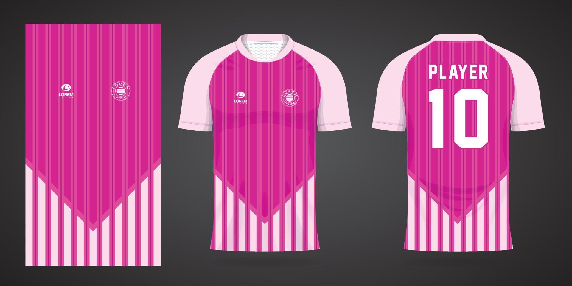 pink sports shirt jersey design template vector