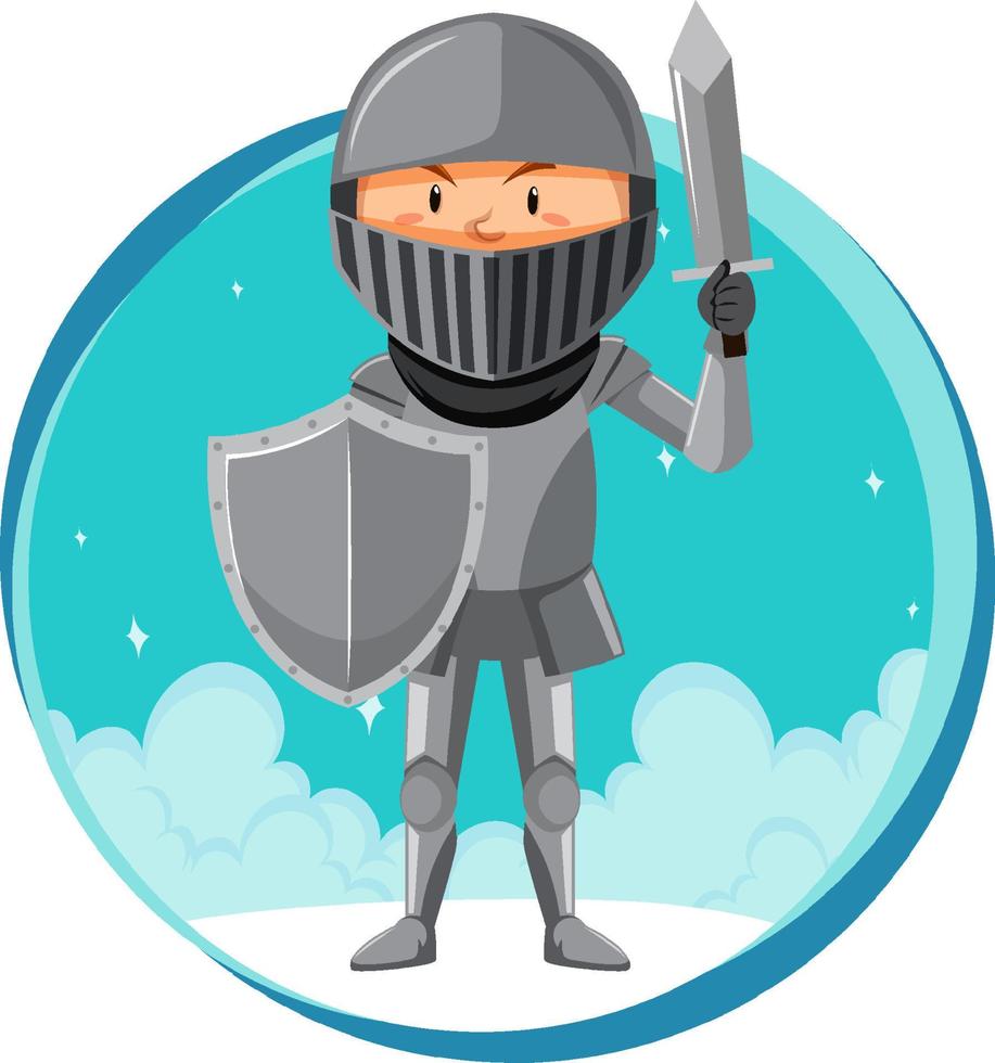 Fantasy knight character on white background vector