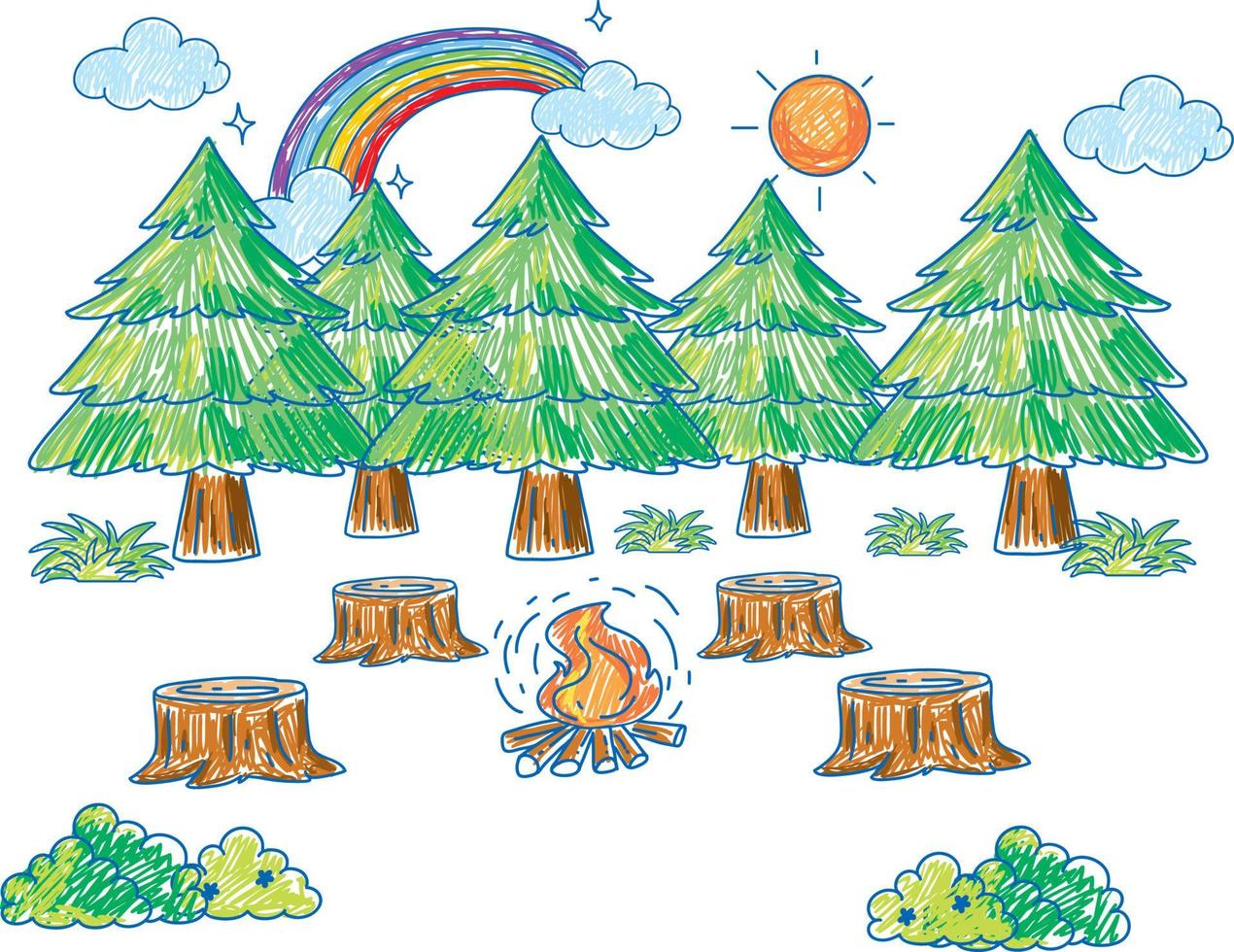 A doodle sketch design with colour vector
