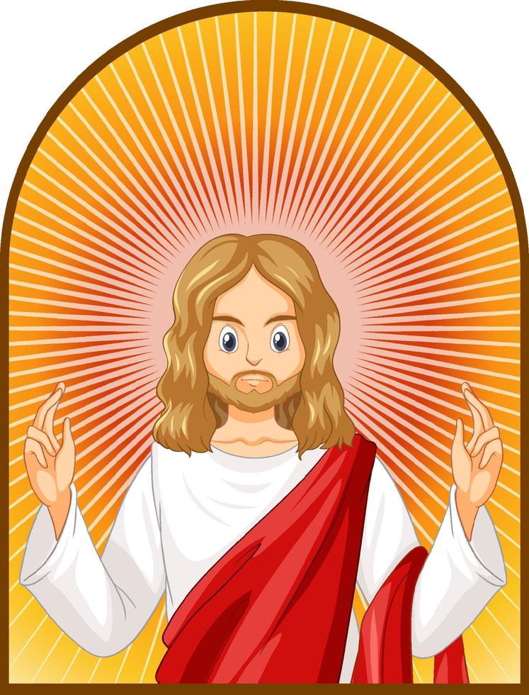 jesucristo en estilo de dibujos animados vector