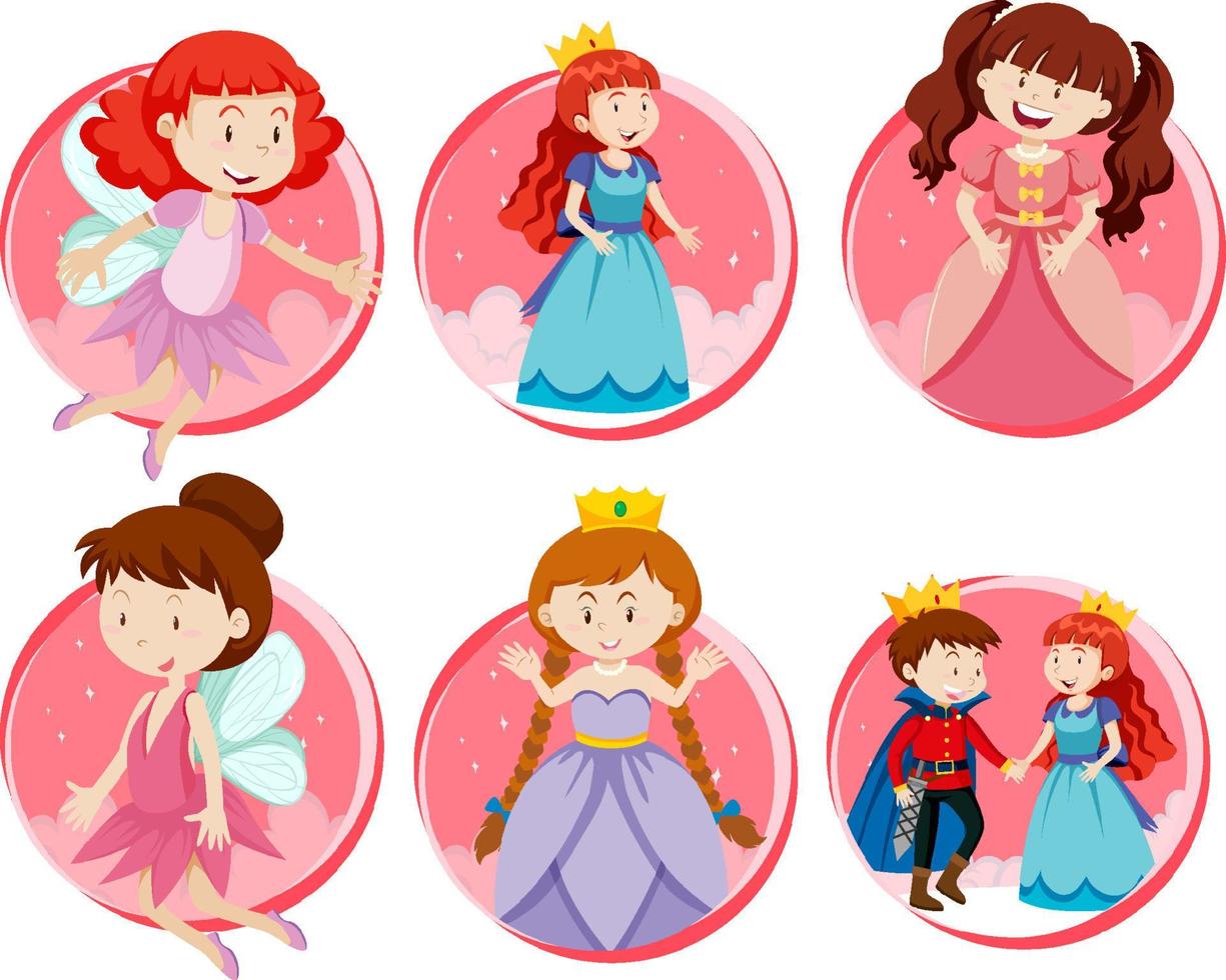 A set of Fantasy character on white background vector