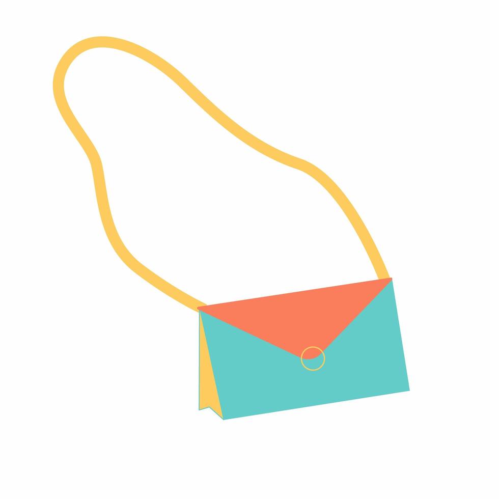 bolso de mano de mujer con estilo de moda. ilustración plana vectorial de moda, aislada en un blanco vector