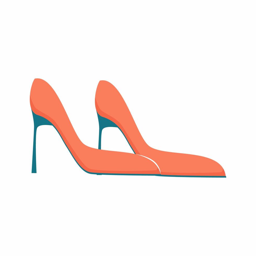 Ilustración de diseño de vector de zapatos rojos de tacón alto aislado en blanco