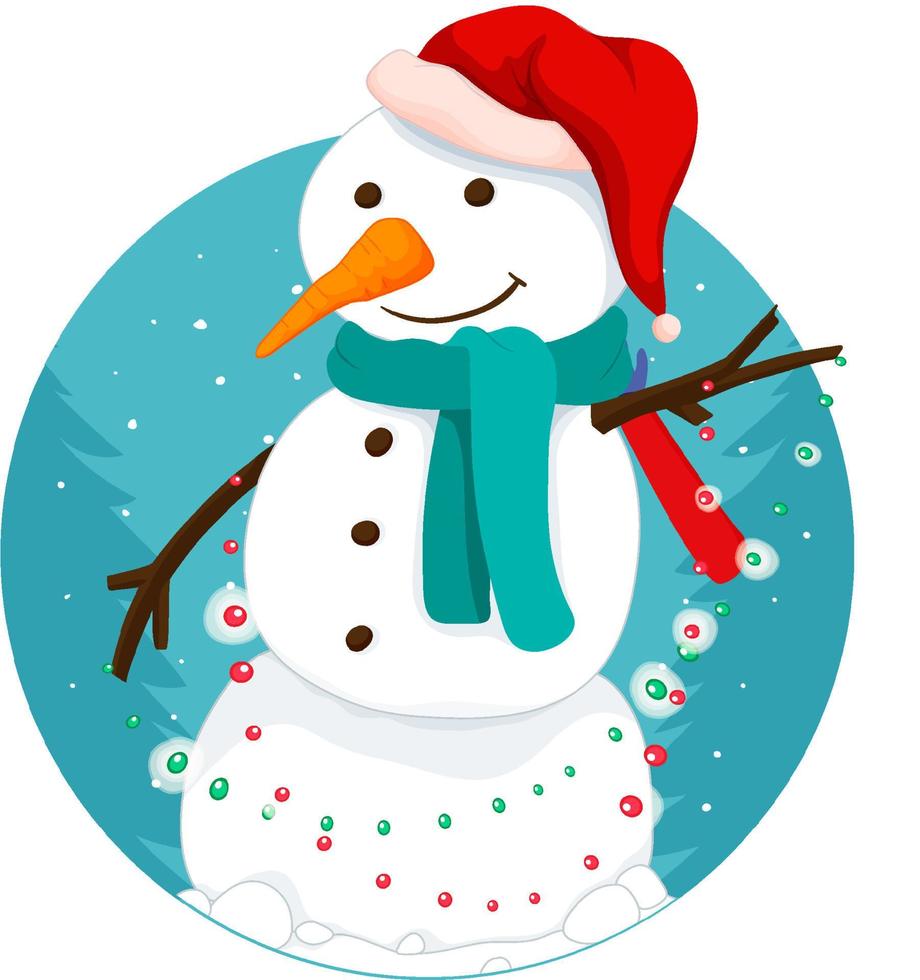 Christmas theme with snowman vector