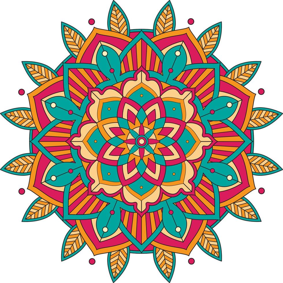 Vintage mandala with thin lines vector