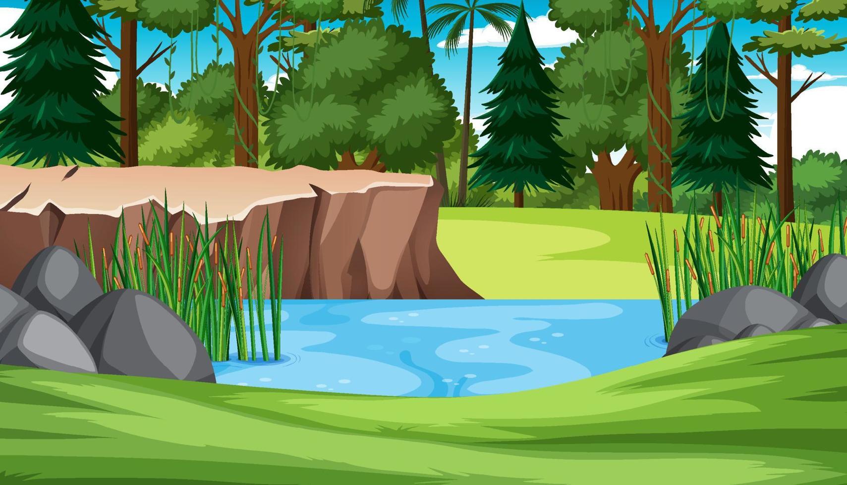 River nature landscape scene vector