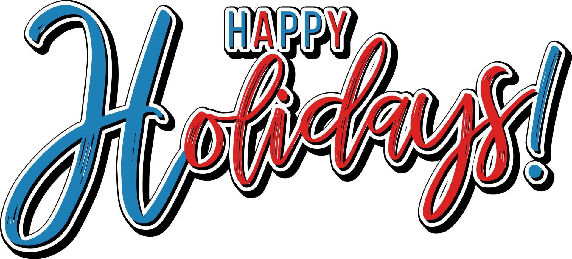 Happy holiday text icon on white background vector