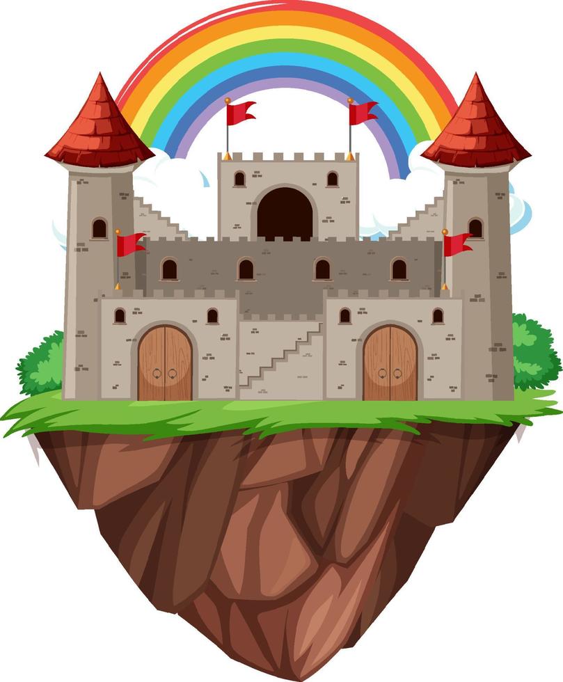 castillo de fantasía aislado en estilo de dibujos animados vector