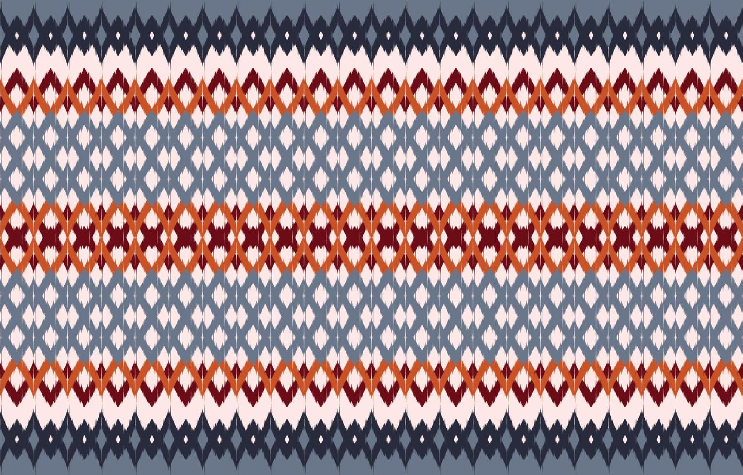 Beautiful Ethnic abstract ikat art. Seamless Kasuri pattern in tribal, folk embroidery, and Mexican style.Aztec geometric art ornament print.Design for carpet, wallpaper, clothing, wrapping. vector