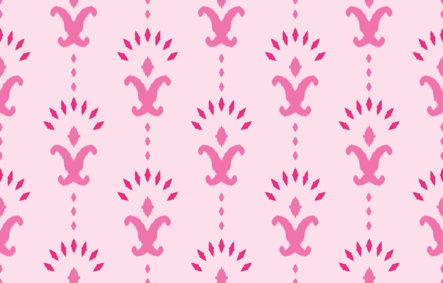 Beautiful Ethnic ikat art. Pink Seamless pattern in tribal, folk embroidery, and Mexican style. Aztec geometric art ornament print.Design for carpet, wallpaper, clothing, wrapping, fabric. vector