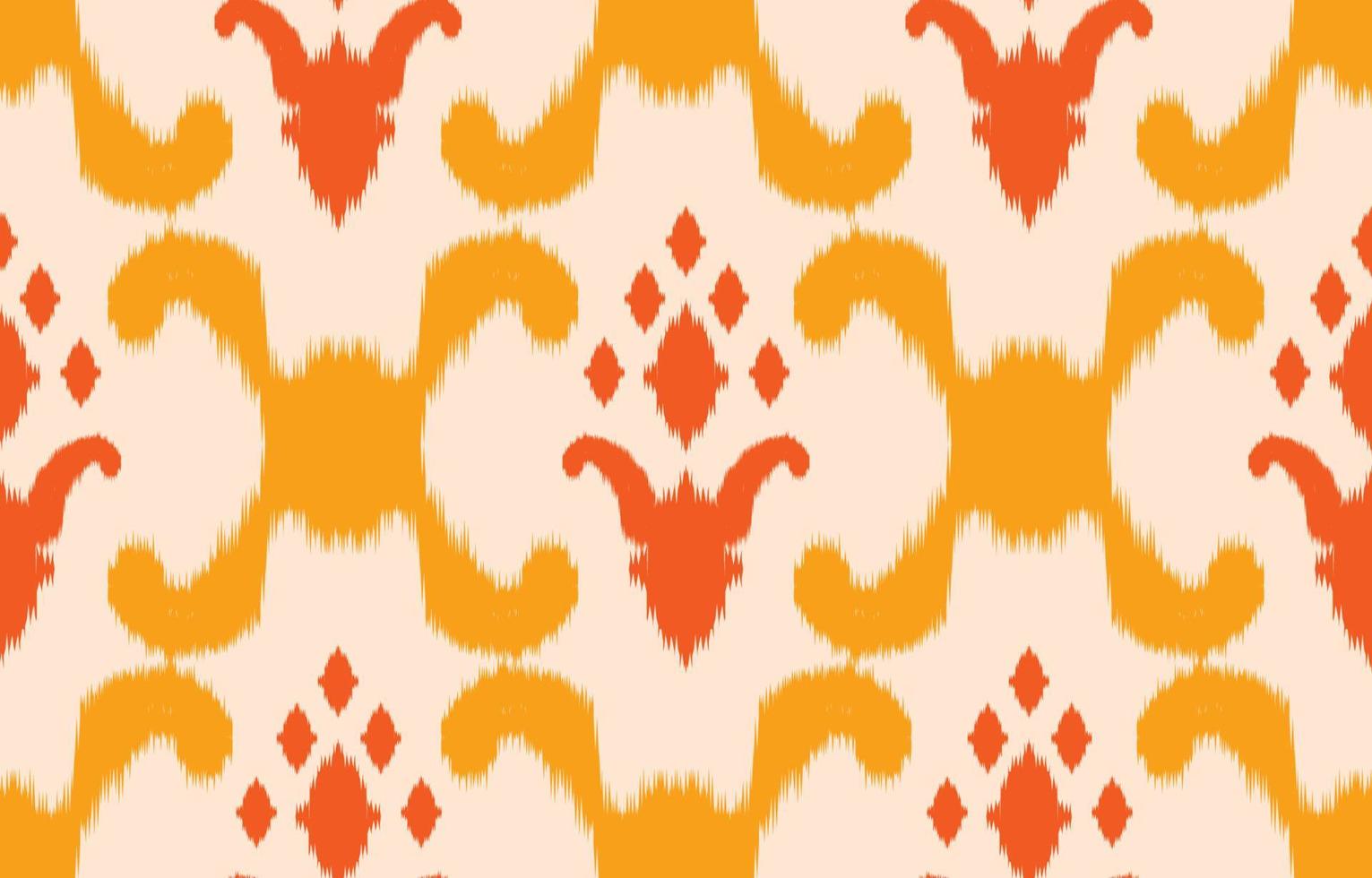 Beautiful Ethnic abstract ikat art. The seamless yellow pattern in tribal, folk embroidery damask style. geometric art ornament print. Design for carpet, wallpaper, clothing, wrapping, fabric, cover. vector