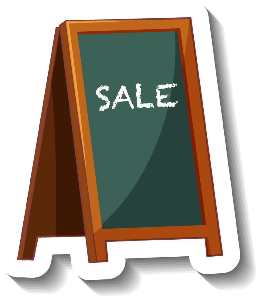 Sale on blackboard stand in cartoon style isolated vector