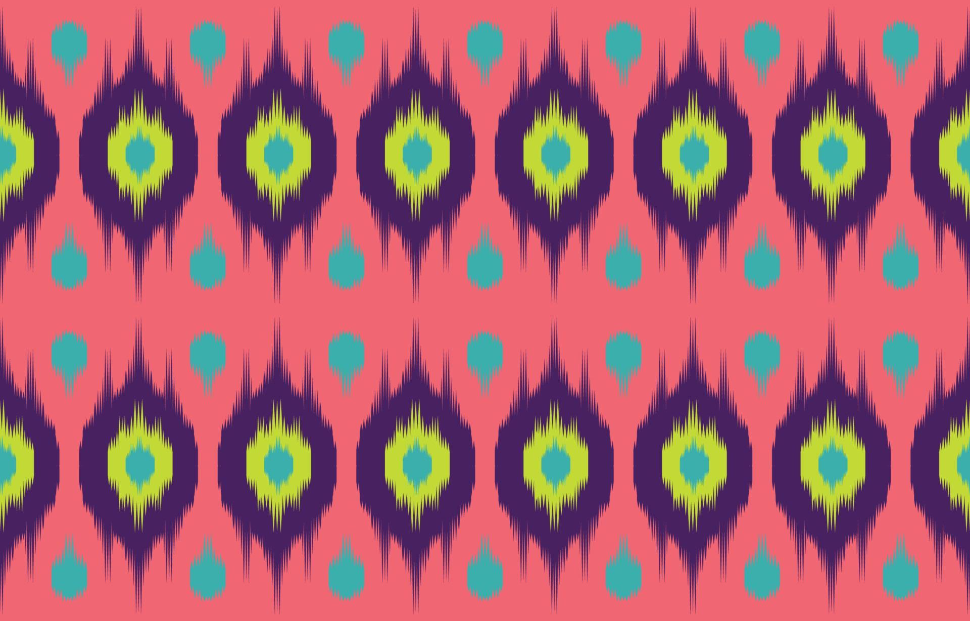 Uzbek ikat pattern, Beautiful ethnic art. Seamless pattern in tribal