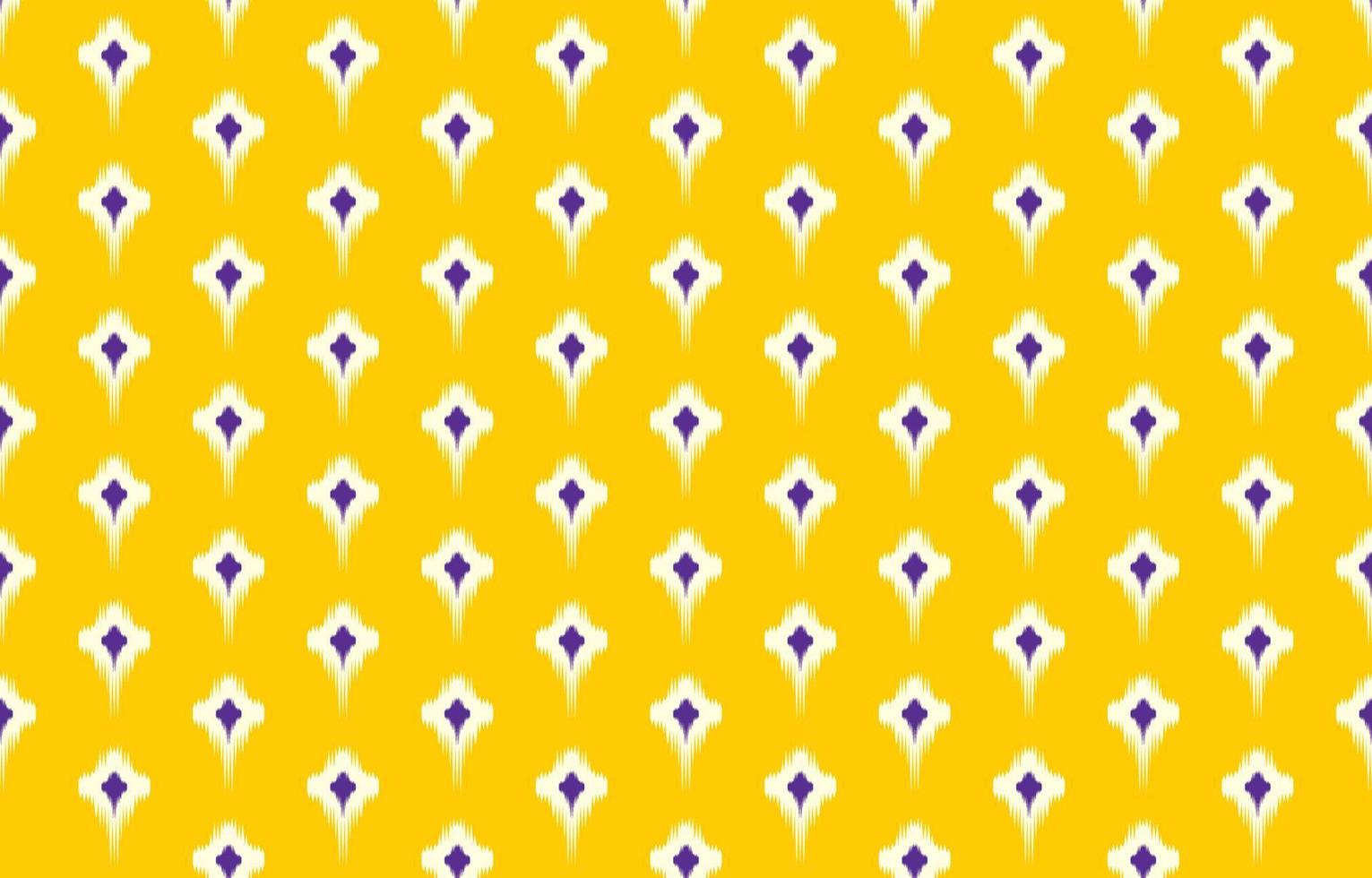 Ikat ethnic design background. Seamless ikat yellow pattern in tribal, folk embroidery abstract art. Aztec geometric art ornament print.Design for carpet, wallpaper, clothing, wrapping, fabric, cover vector