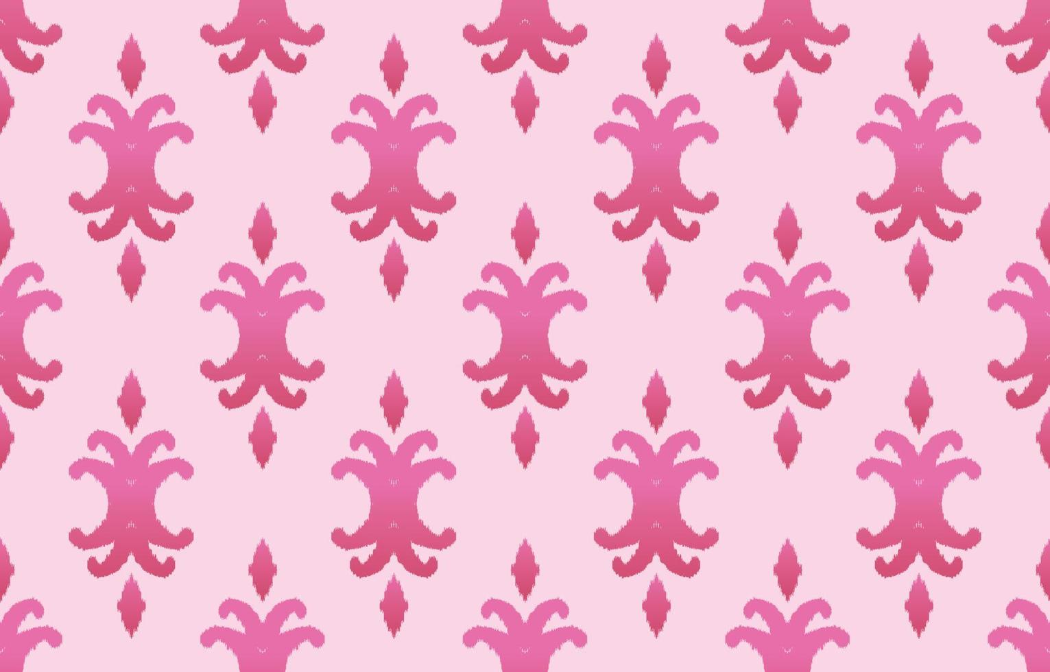 Beautiful Ethnic ikat art. Pink Seamless pattern in tribal, folk embroidery, and Mexican style. Aztec geometric art ornament print.Design for carpet, wallpaper, clothing, wrapping, fabric. vector