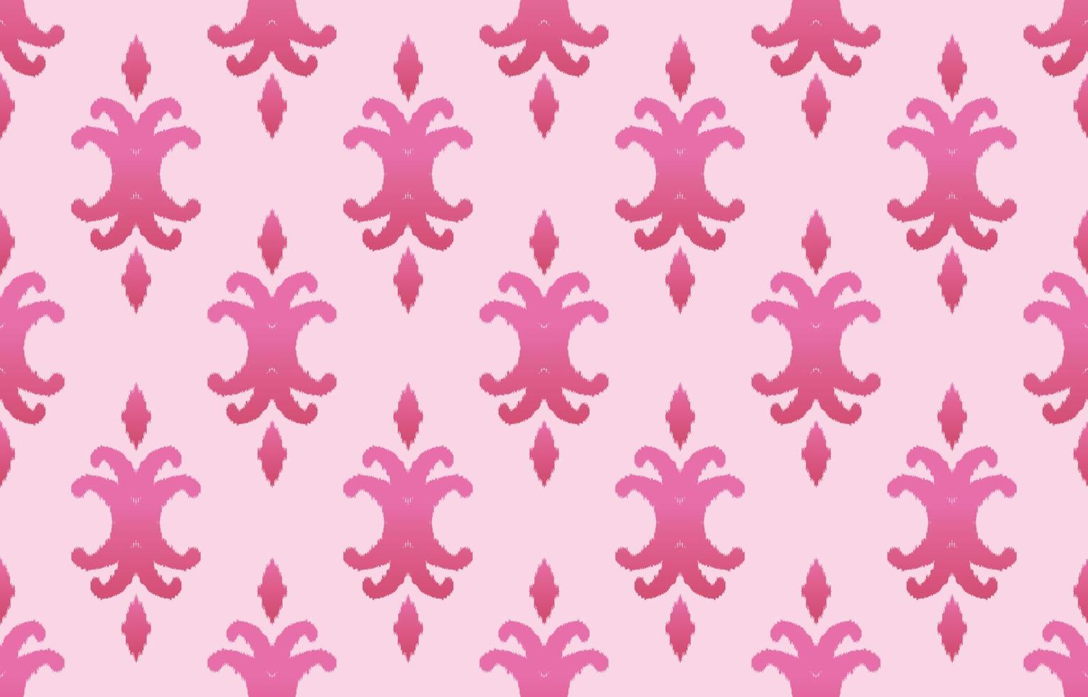 hermoso arte étnico ikat. patrón rosa sin costuras en estilo tribal, bordado folclórico y mexicano. Impresión de adornos de arte geométrico azteca. Diseño para alfombras, papel pintado, ropa, envoltura, tela. vector