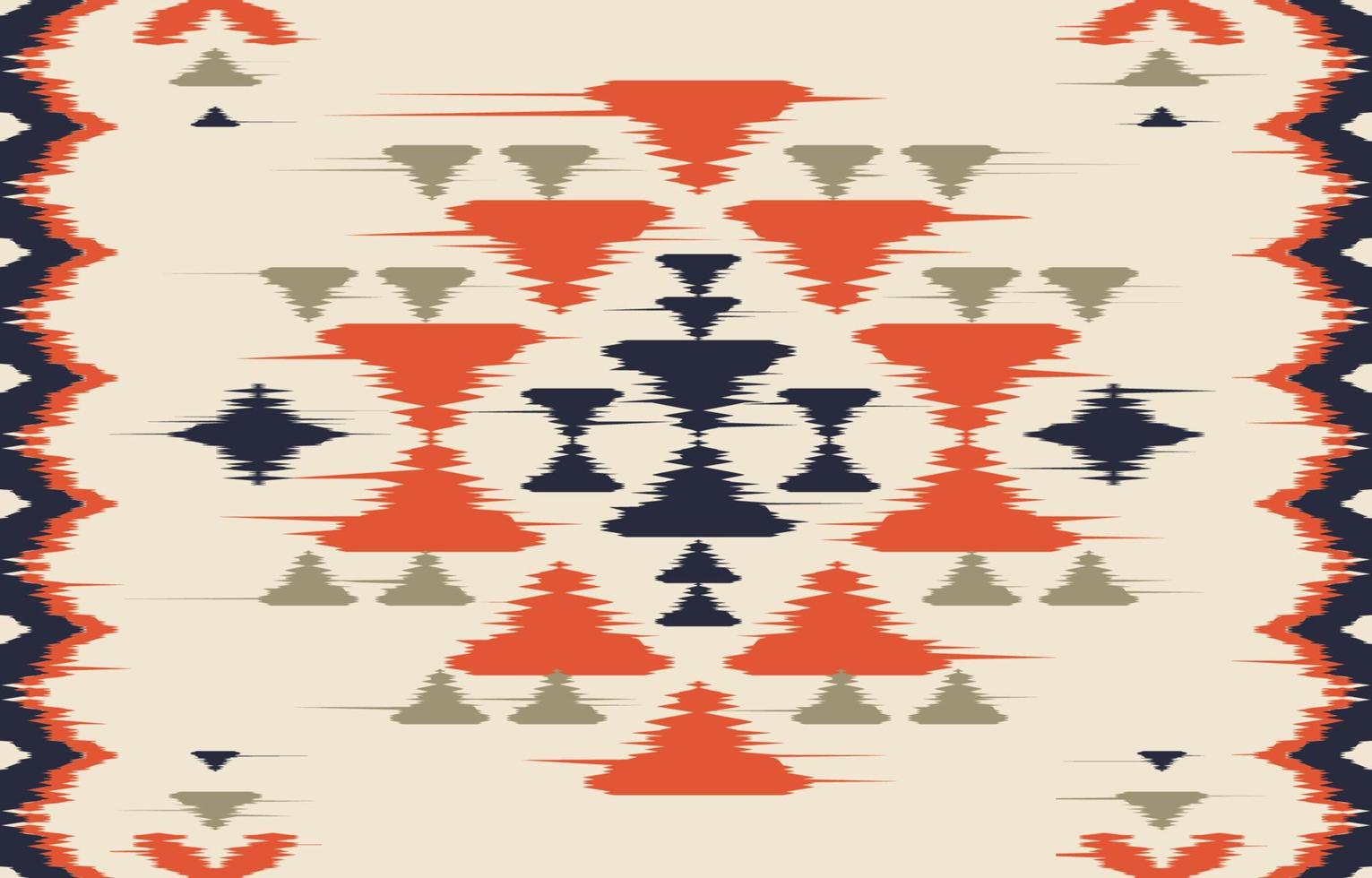 Beautiful ethnic abstract ikat art. Seamless pattern in tribal, folk embroidery, and Mexican style. Aztec geometric art ornament print. Design for carpet, wallpaper, wrapping, fabric, cover. vector