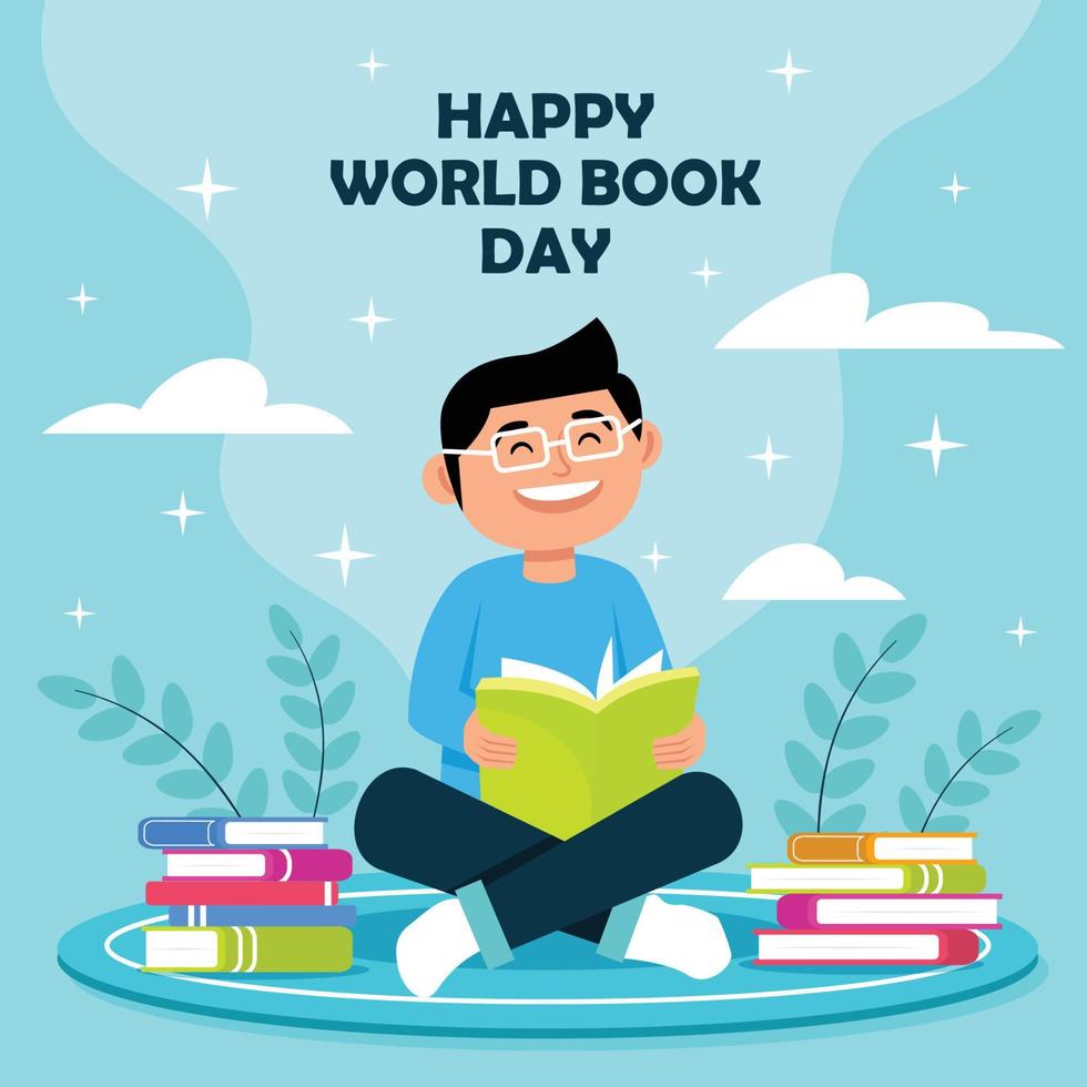 feliz concepto del día mundial del libro vector