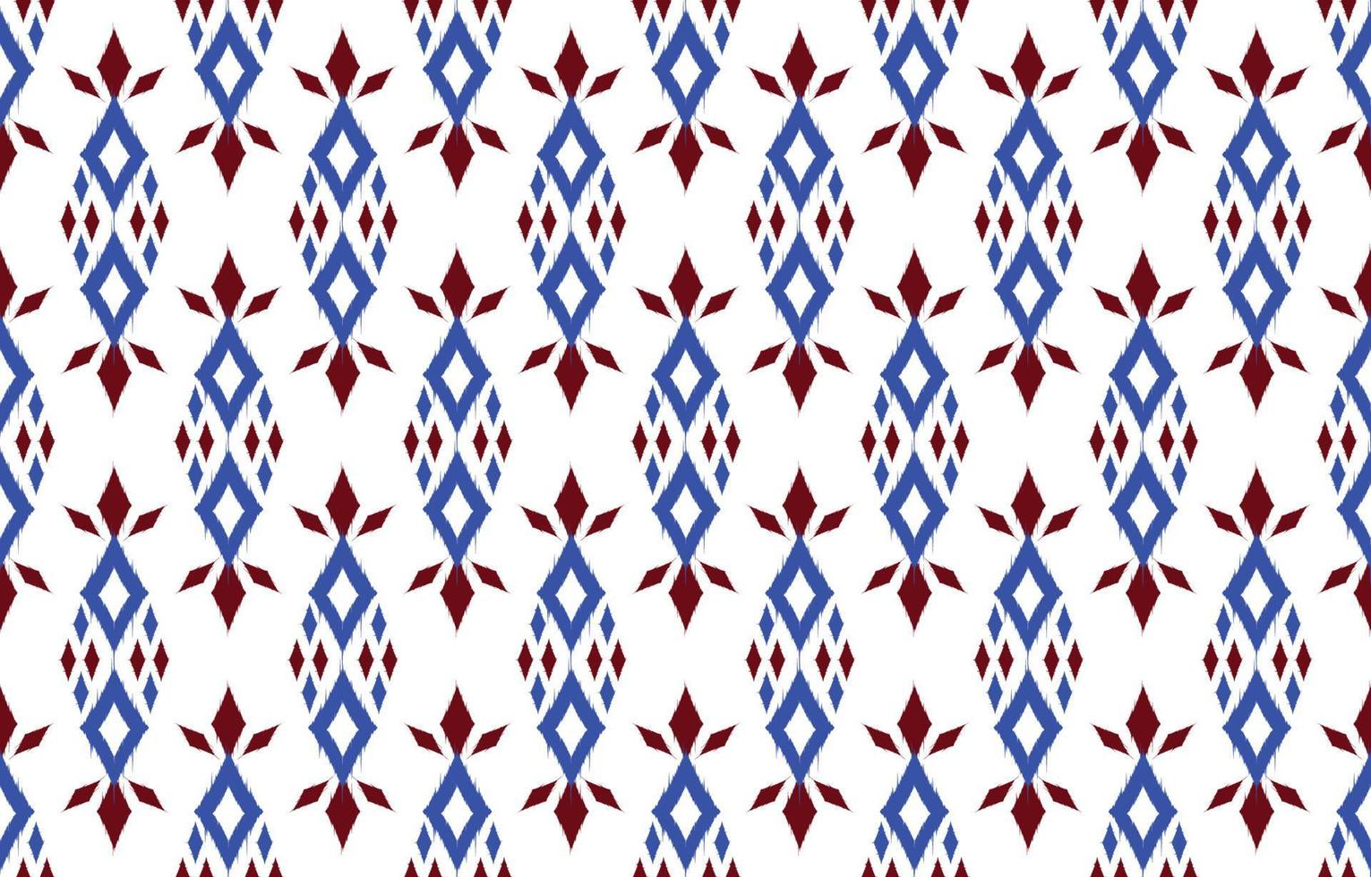 Beautiful Ethnic abstract ikat art. Seamless Kasuri pattern in tribal,folk embroidery,and Mexican style.Aztec geometric art ornament print.Design for carpet,wallpaper, clothing,wrapping,fabric,cover vector