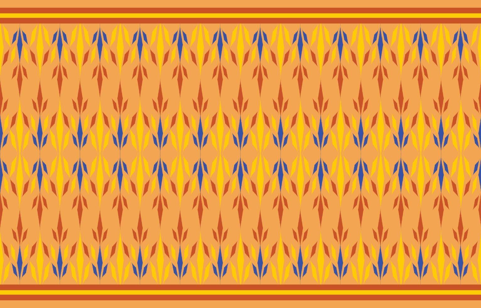 Beautiful Ethnic abstract ikat art. Seamless Kasuri pattern in tribal,folk embroidery,and Mexican style.Aztec geometric art ornament print.Design for carpet,wallpaper, clothing,wrapping,fabric,cover vector