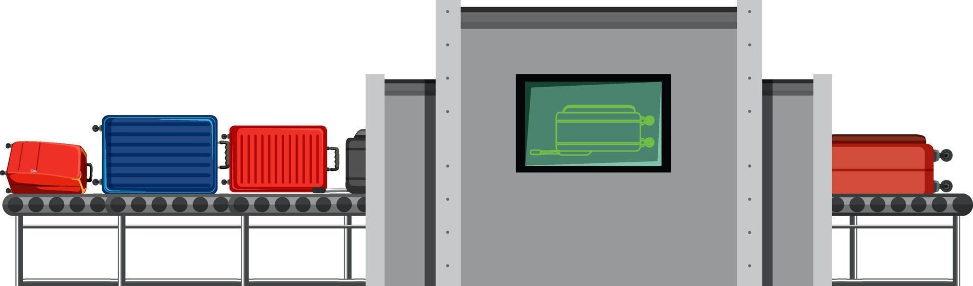 Airport baggage scanner on white background vector