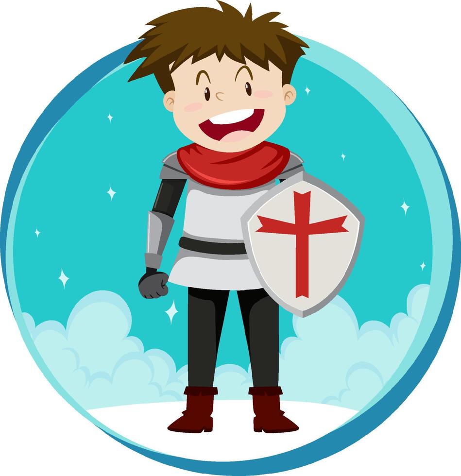 Fantasy knight character on white background vector