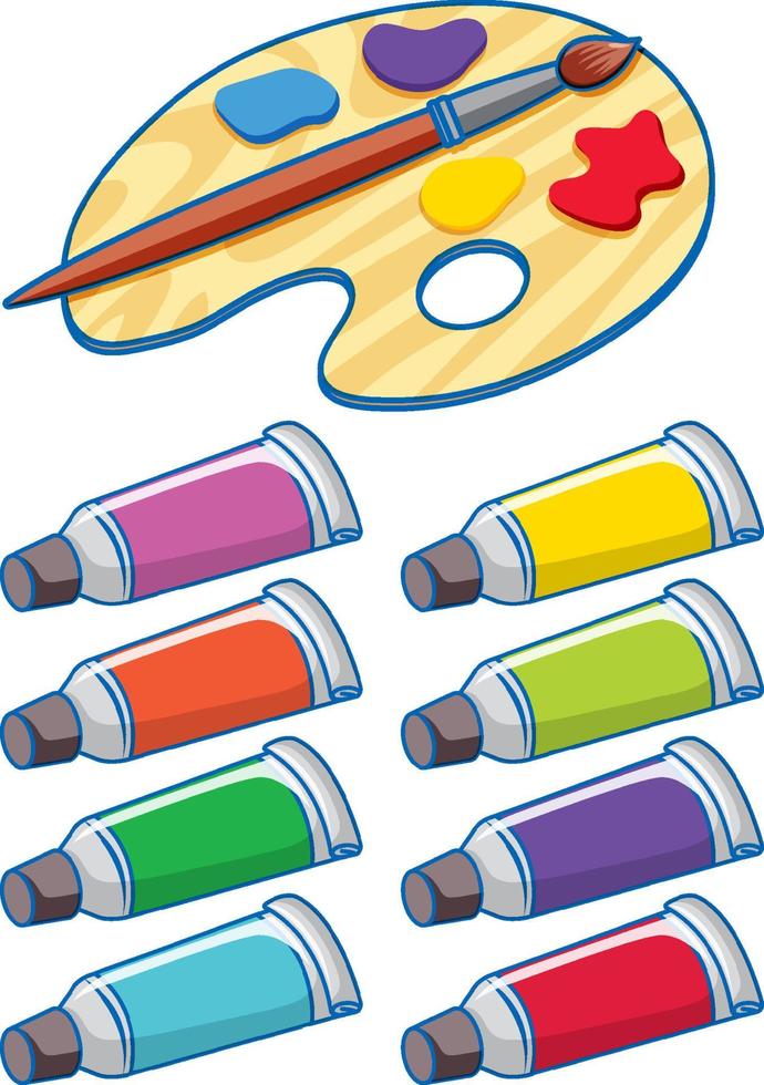 A set of watercolour on white background vector
