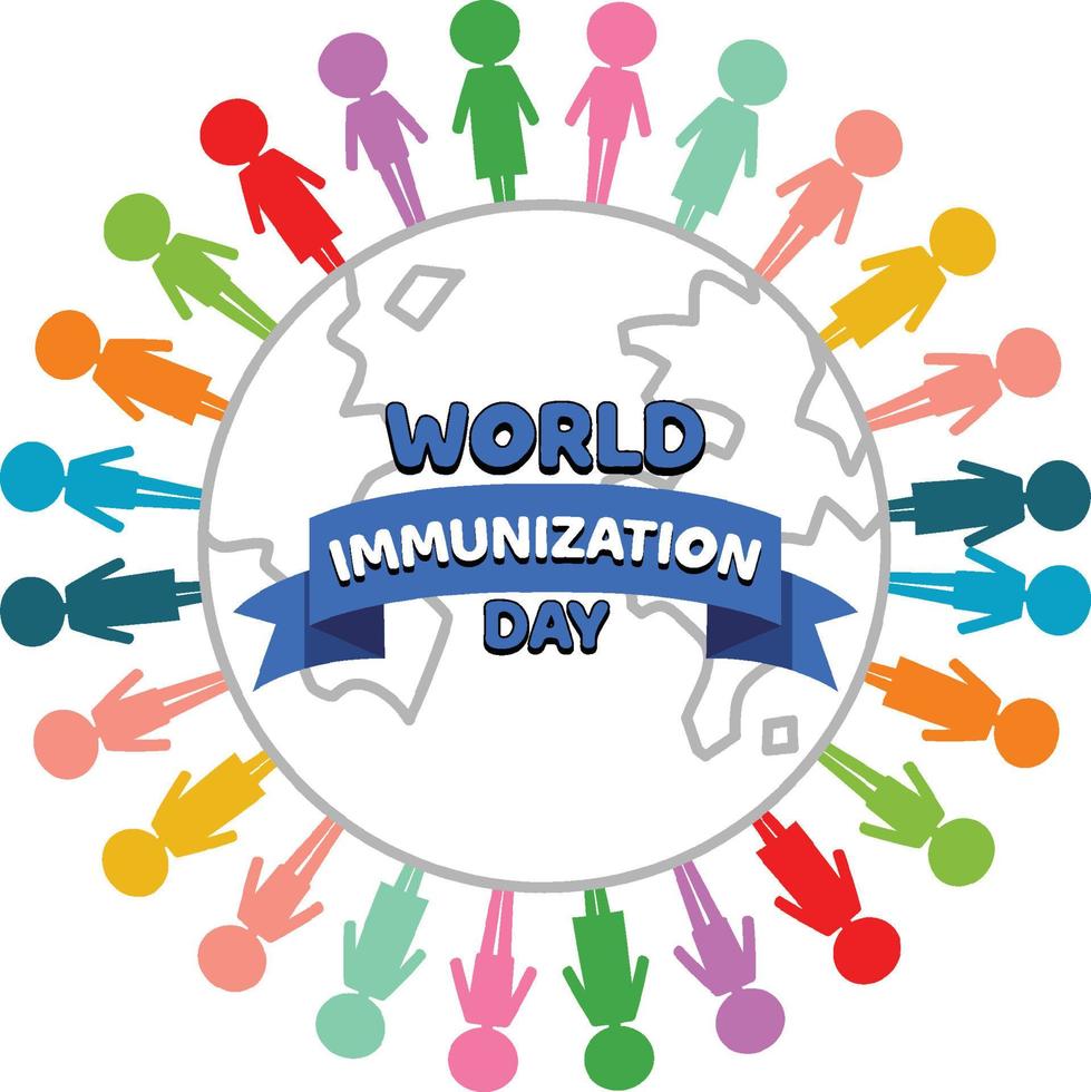 Poster design for world immunization day vector