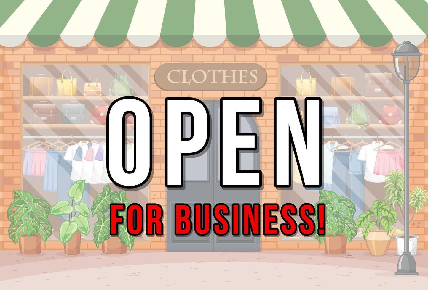 Open for business typography design vector