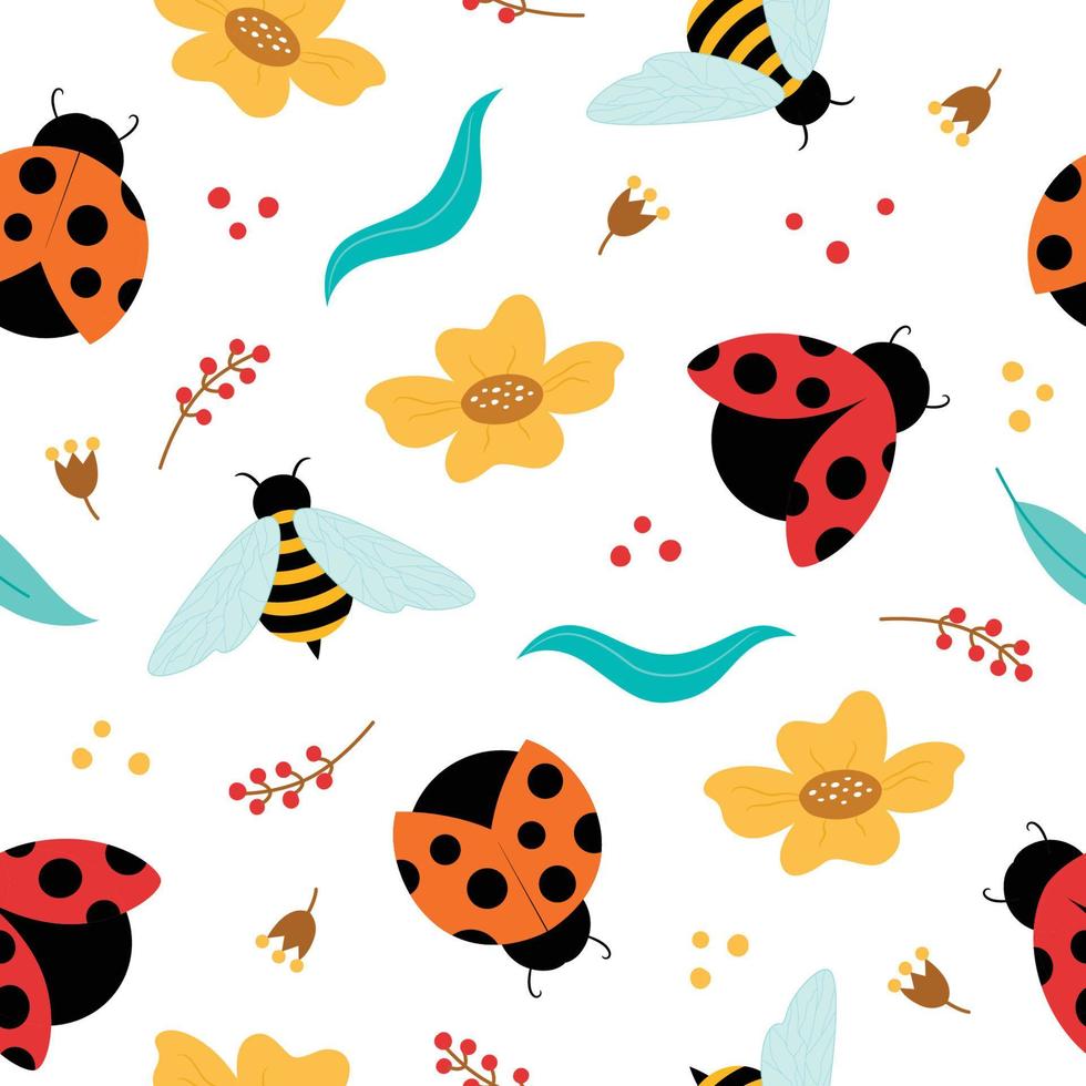 Hand Drawn Insect Pattern Background vector