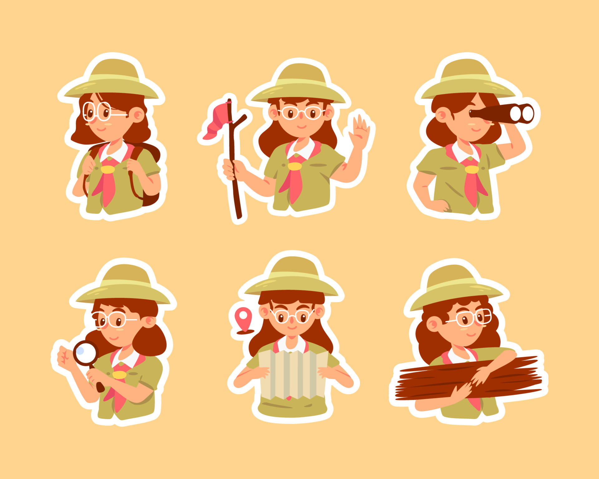 Girl Scout Sticker Set 6155787 Vector Art At Vecteezy Girl Scout Sticker Set 6155787 Vector Art At Vecteezy