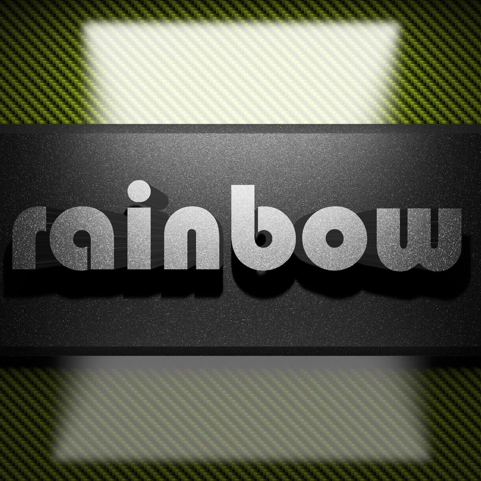 rainbow word of iron on carbon photo