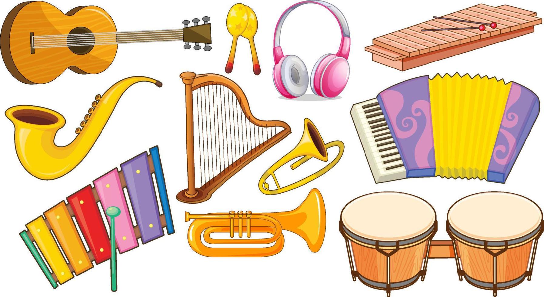 un conjunto de instrumentos musicales vector