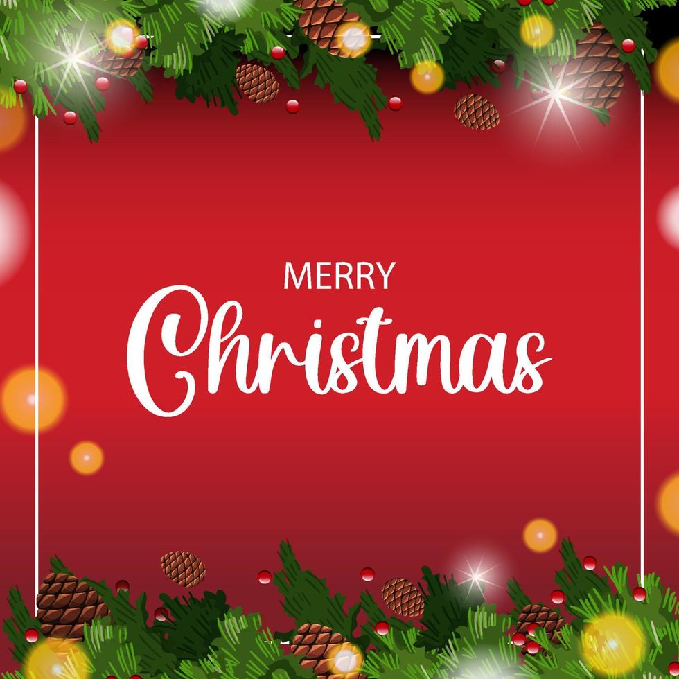 Merry Christmas banner with ornaments vector