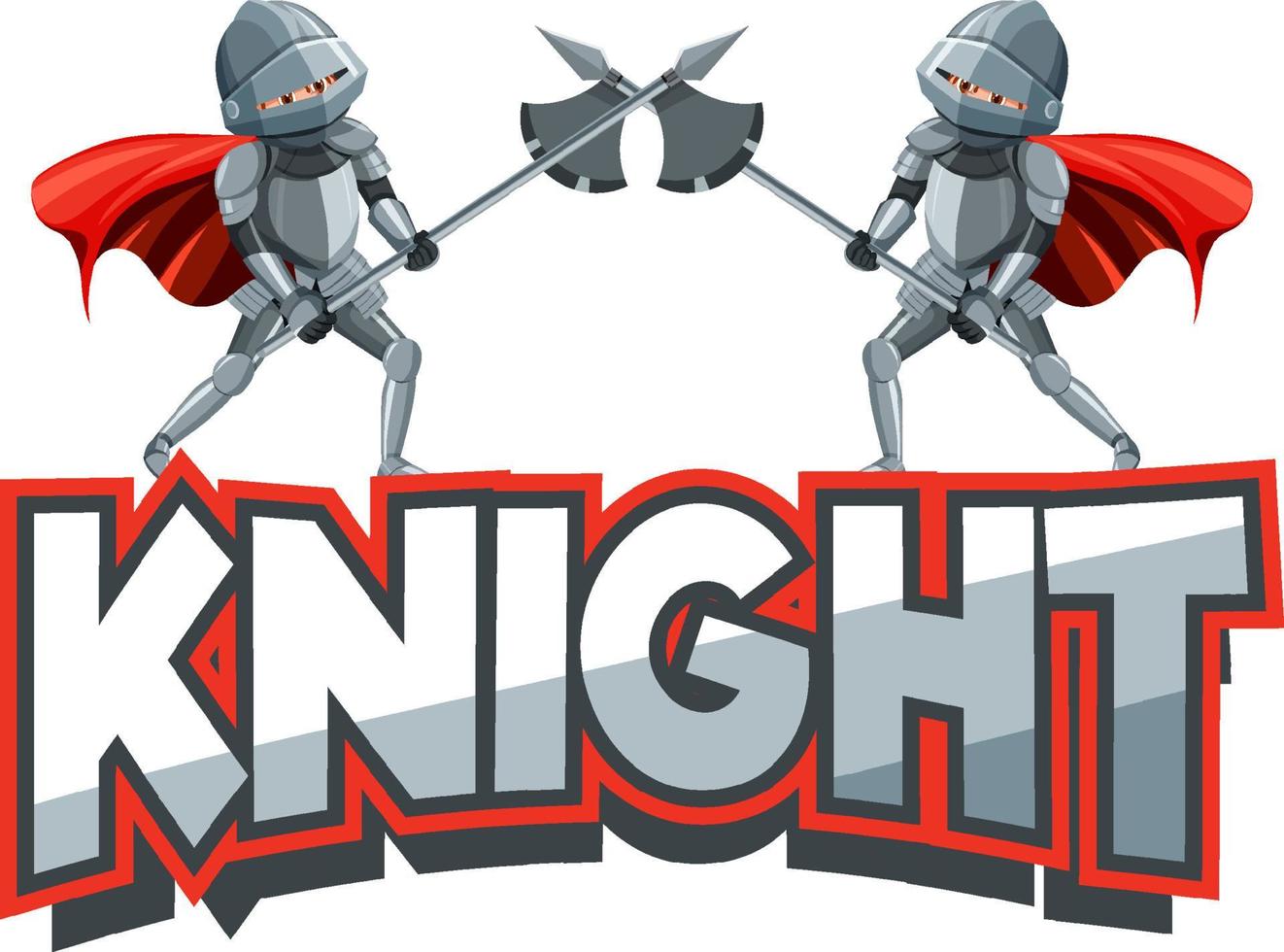 Medievil knight logo on white background vector