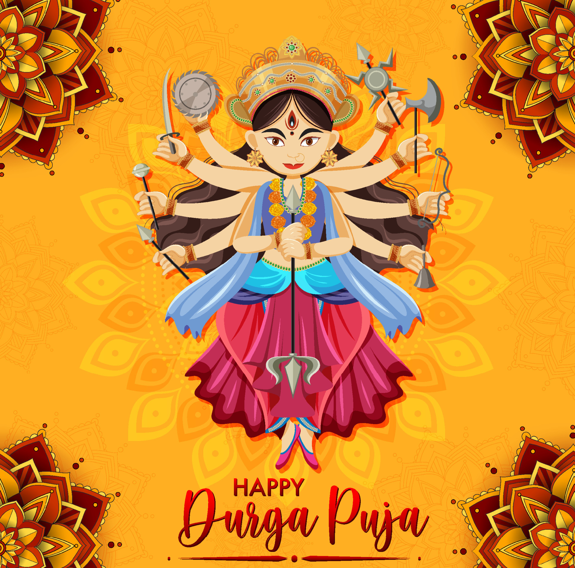 Happy Durga Puja event day 6156917 Vector Art at Vecteezy