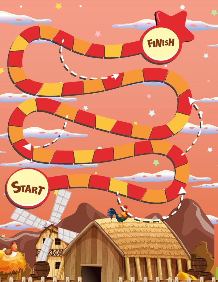 Snake and ladders game template vector