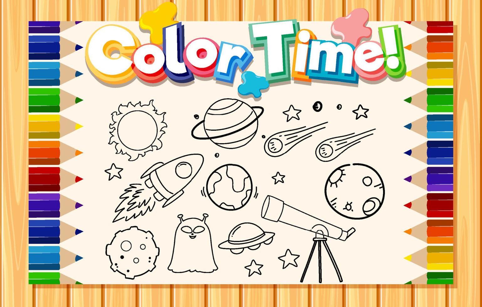 Color worksheet for student vector