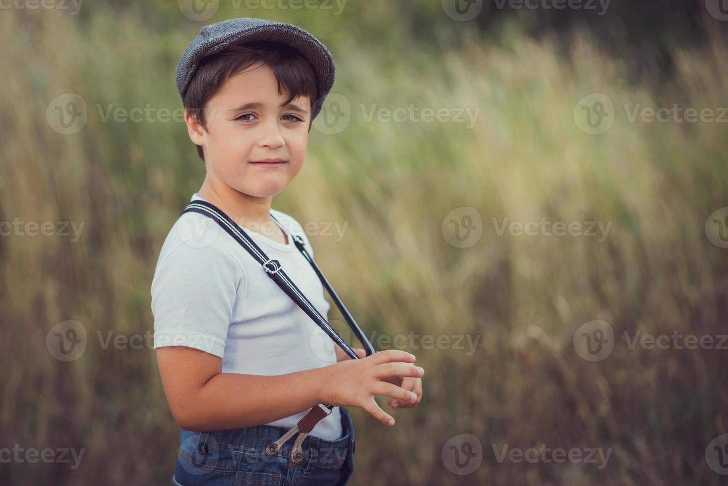 happy kid smiling at camera photo