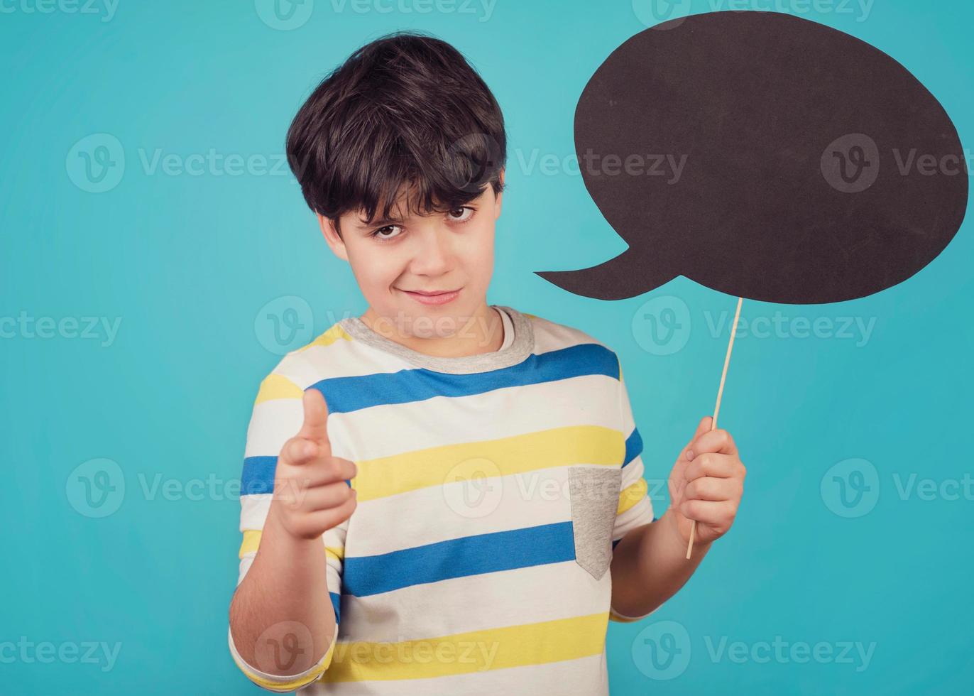 Boy holding a sign photo