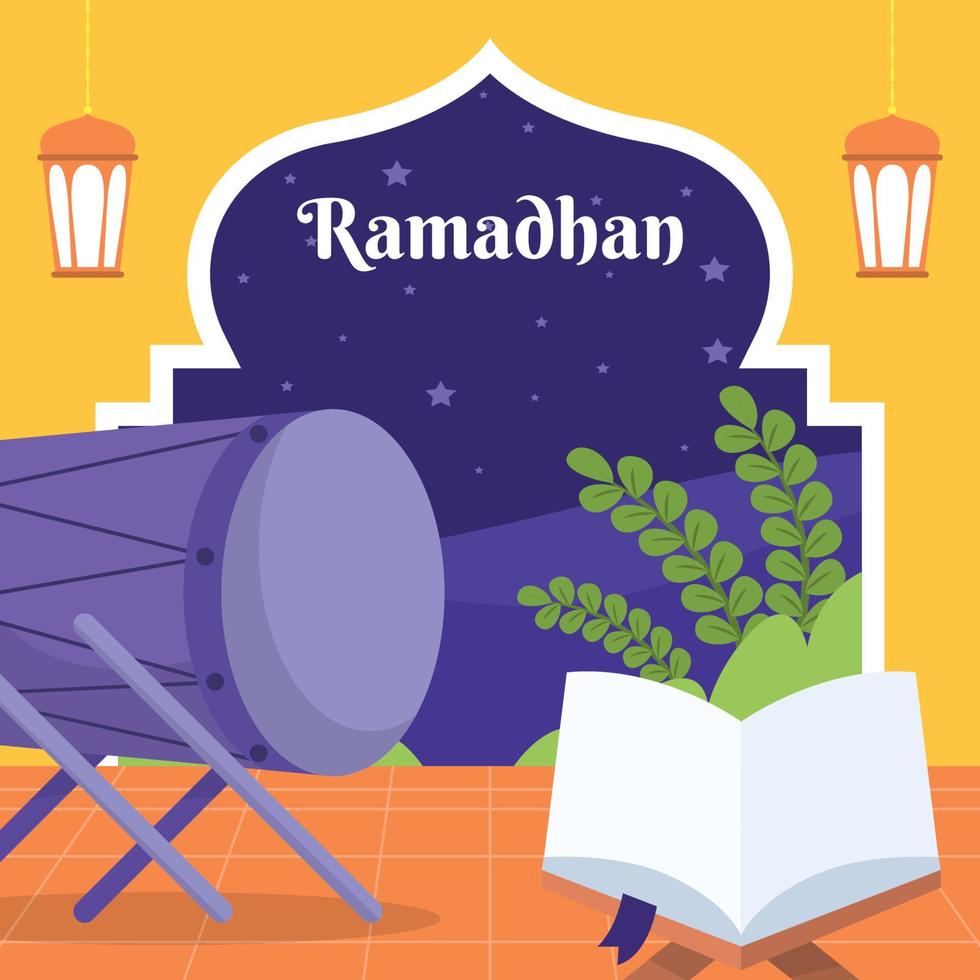 Ramadhan Flat Background Design vector