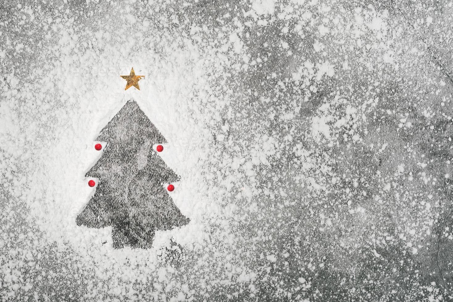 Christmas concept background.Flour in form of a christmas tree photo