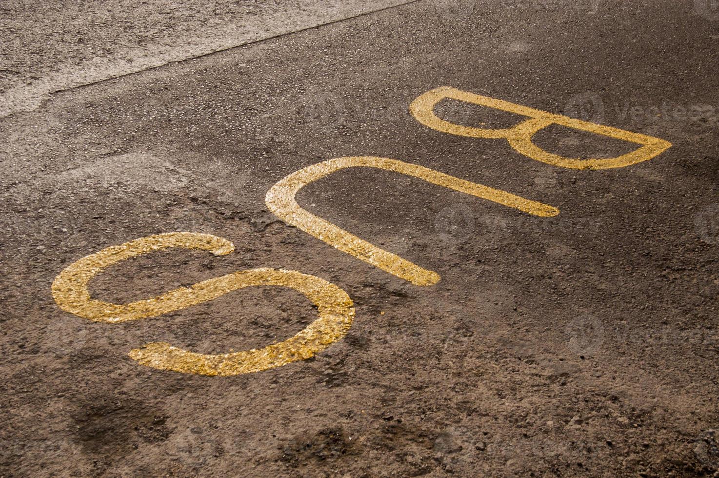 BUS word written on the road photo