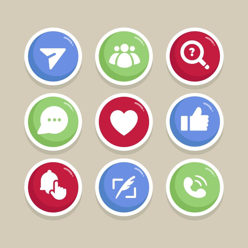 Social Media Reaction Icon Set vector