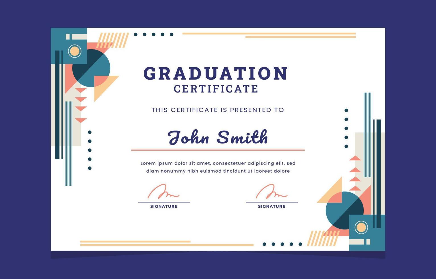 Geometric Graduation Certificate Template vector