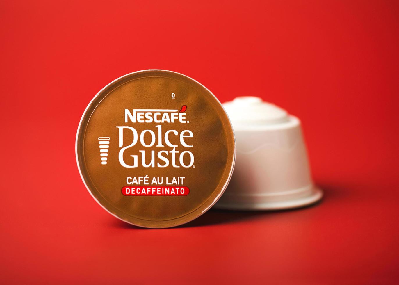 closeup of Nescafe Dolce Gusto capsules,cappuccino ice,cafe  aulait,cappuccino.Selective focus 6152857 Stock Photo at Vecteezy