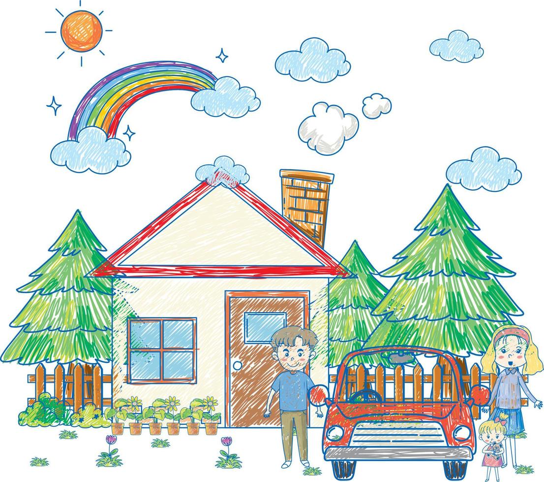 A doodle sketch design with colour vector