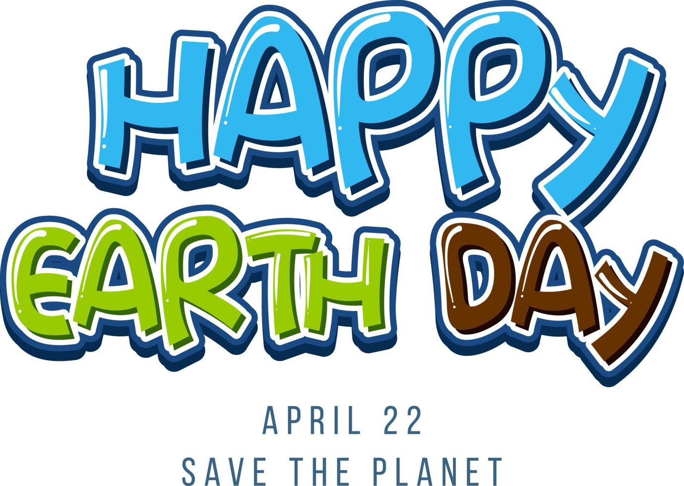 Happy Earth Day typography logo design vector