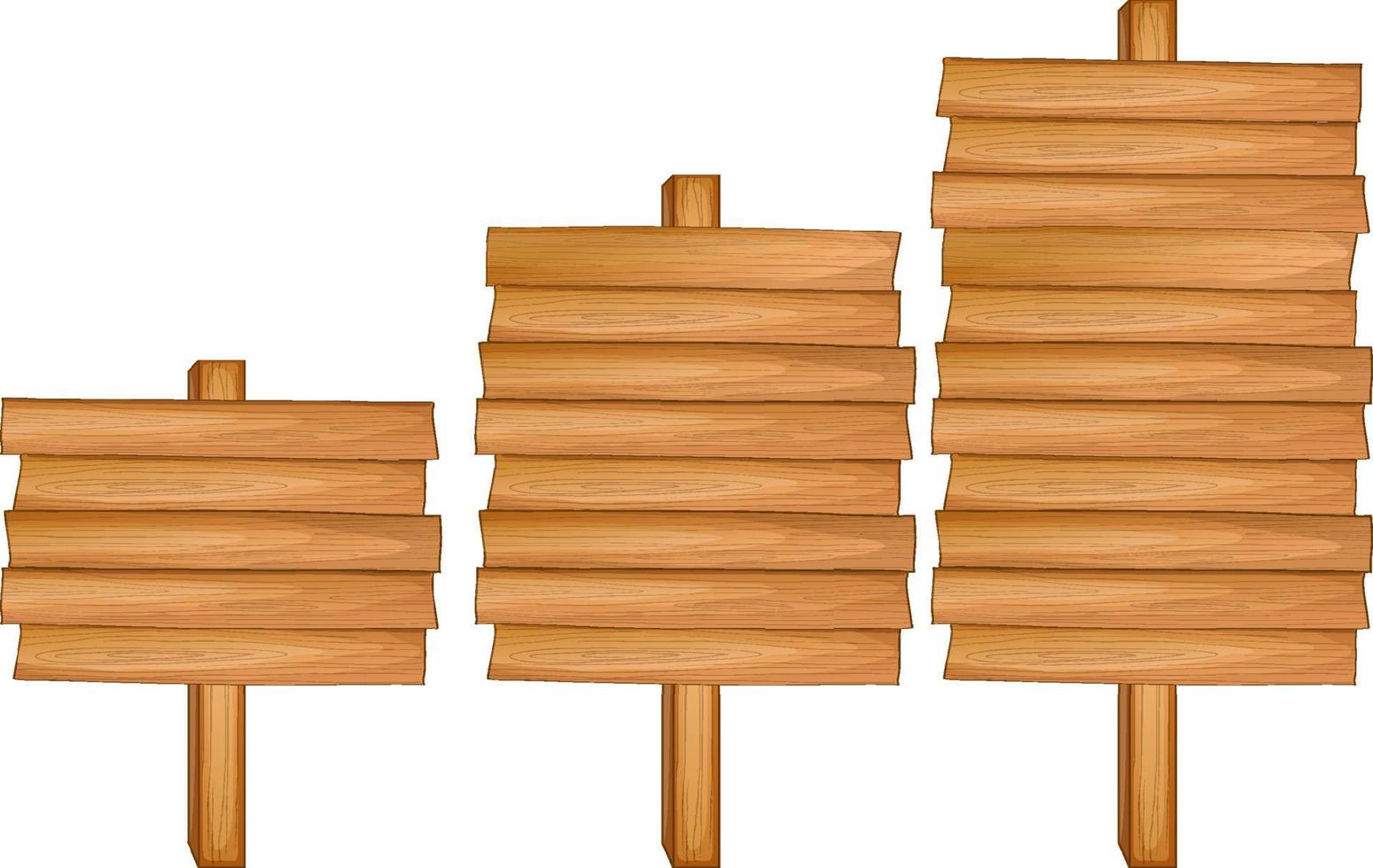 conjunto de banner de letrero de madera vector